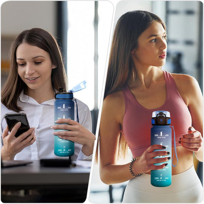 Bouteille D’Eau Sport 1L, , Gourde Avec Filtre, Bouteille Motivation Avec Marqueur De Temps, Gourde Motivation, Étanche Et Réutilisable, Pour Adulte, Voyage, L'École, Bureau, Course À Pied, Gym